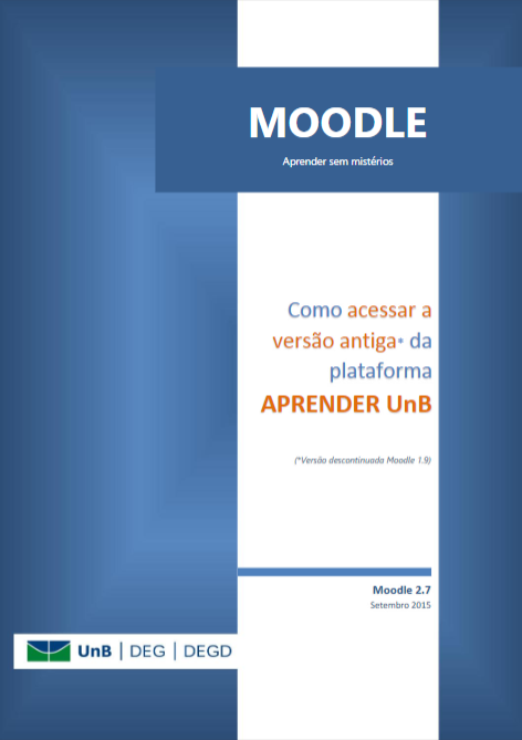 Capa do livro moodle: como criar uma conta de usuário na plataforma aprender unb