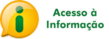 Ícone de acesso à informação do Governo Federal; é um balão amarelo com a letra i no fundo, na cor verde.